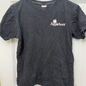 Delta Black Applebees Short Sleeve Tee Classic Crew Neck